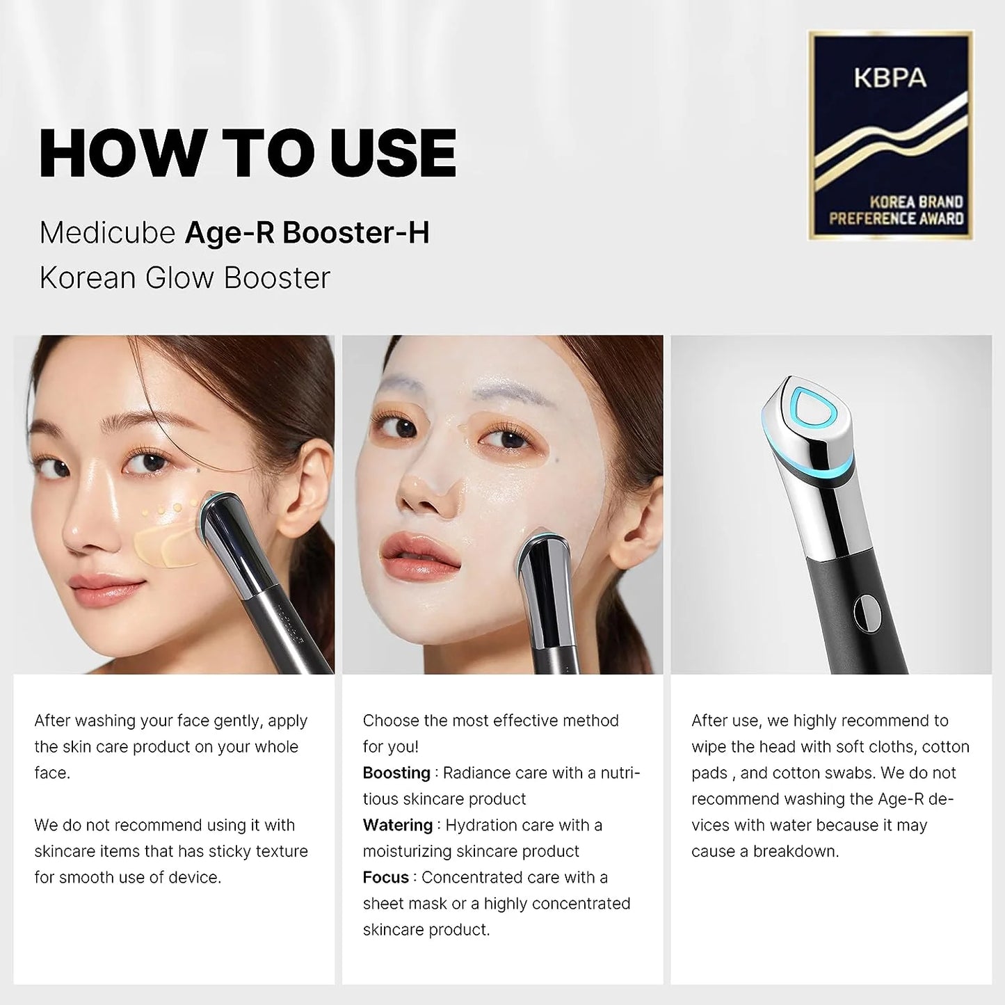Age-R Booster Healer - Facial Treatment Device Deep Hydration, Natural Glow - Korean Skin Care
