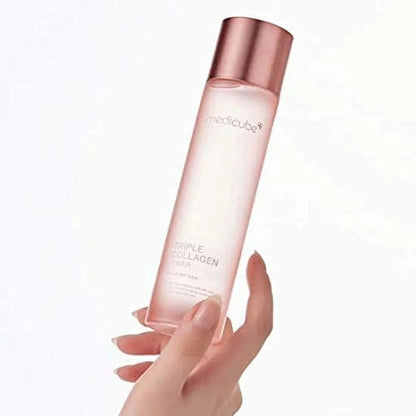 Triple Collagen Toner - Hydrolyzed, Atelo, & Soluble Collagen for Deep Hydration & Skin - Fast-Absorbing Formula for All-Day Suppleness, Korean Skincare (4.73 Fl.Oz.)